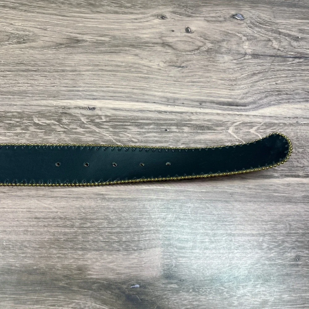 VTG Elite Fresno Belt‎ Gold Beaded Abstract Splatter Western Gold Buckle 988 S